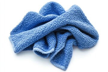 Poster - A blue towel laid out on a clean white surface