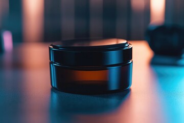 Poster - A close-up shot of a jar of cream sitting on a table
