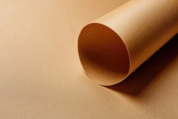 Poster - A roll of brown paper sitting on a table, suitable for office or study use