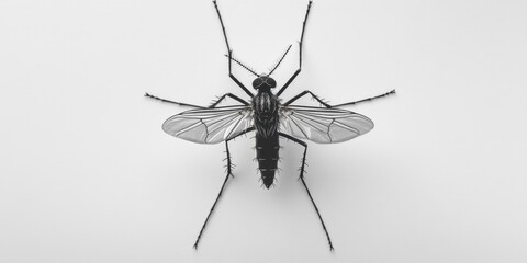 Poster - A close-up photo of a mosquito in black and white