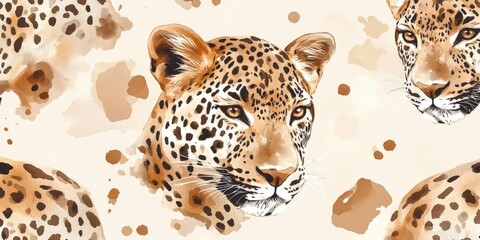 Wall Mural - close-up of a cheetah's face, looking directly at the camera.