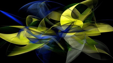 Poster - Digital Abstract Waves Creating Visual Illusion in Bold Colors and Shapes