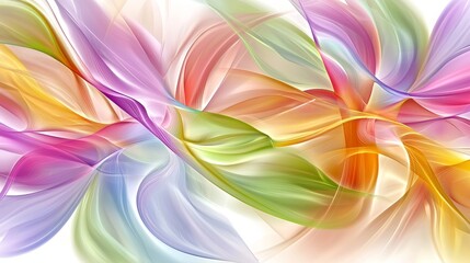 Poster - Elegant Abstract Digital Waves Creating a Soft Colorful Illusion in Motion