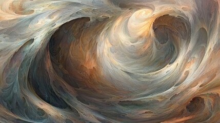 Poster - Abstract Swirling Patterns and Illusions in Soft Earth Tones