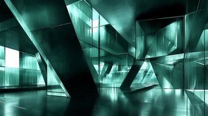 Poster - Abstract Illusions of Light and Space in a Futuristic Architectural Design