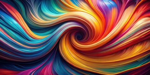 Poster - Abstract Swirling Vibrant Hues A Dynamic Composition of Colorful, Intertwined, and Flowing Lines Creating a Vortex Effect