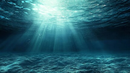 Wall Mural - A breathtaking underwater perspective showcasing the rich blue tones of the ocean.