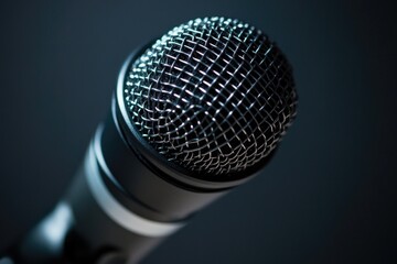 Poster - A clear view of a microphone, ideal for use in audio or music-related contexts