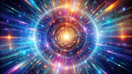 Poster - Cosmic Burst A Vibrant Nebula of Light and Color