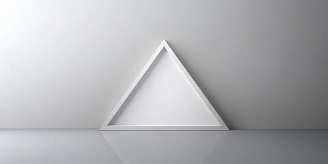 Poster - Minimalist triangular frame against a seamless white wall