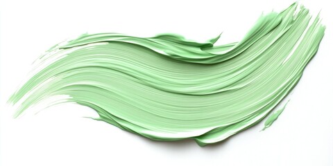 Wall Mural - A close-up view of bright green paint on a white surface, great for use in designs where color matters