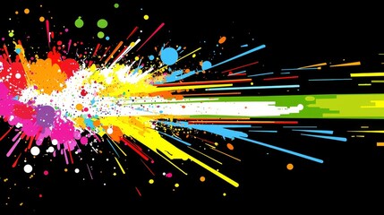 Poster - Vibrant Color Explosions Showcasing Dynamic Relationships in Artistic Design