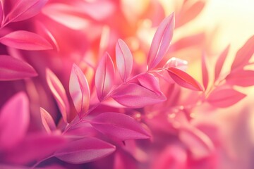 Canvas Print - A close-up shot of a handful of pink leaves with intricate details