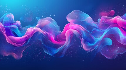 Poster - Abstract Science Background with Data Particles in Colorful Burst of Light