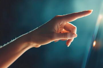 Aufkleber - A person pointing at something on a laptop screen