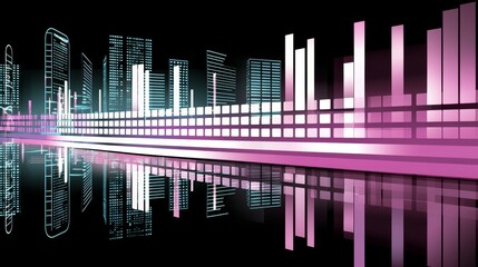 Poster - Enigmatic Data Symphony Harmonizing Vibrant Urban Visualization Background