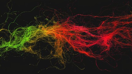 Poster - Vivid Abstract Visual Representing Shadows and Illuminating Data Waves