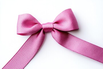 Poster - A single pink bow placed on a white background