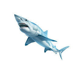 Wall Mural - realistic great white shark illustration with detailed fins and teeth in open ocean environment