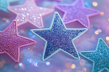 Poster - A close-up view of a cluster of glittering stars