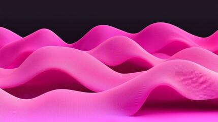 Poster - Futuristic Cosmic Waves in Vibrant Pink Highlighting Abstract Design Elements