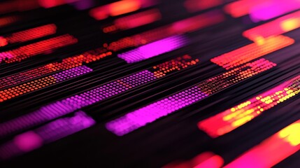 Poster - Abstract Futuristic Technology Background with Colorful Light Patterns