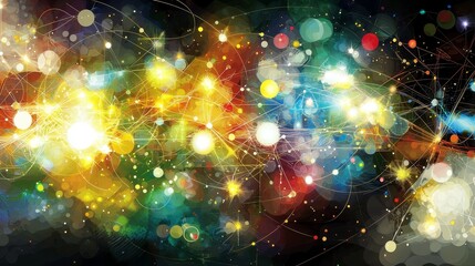 Poster - Mesmerizing Hypnotic Patterns of Data Reflecting Abstract Energy and Light