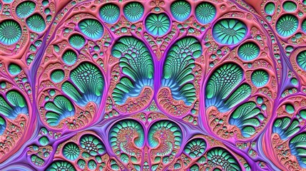 Poster - Intricate Digital Artwork Exploring Roots and Foundations in Vibrant Colors