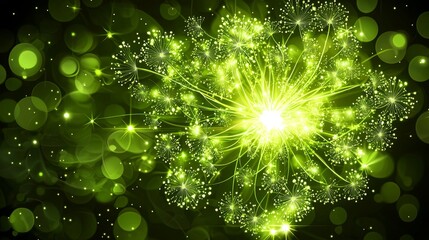 Poster - Lively Abstract Image Embodying the Essence of Data Visualization in Green