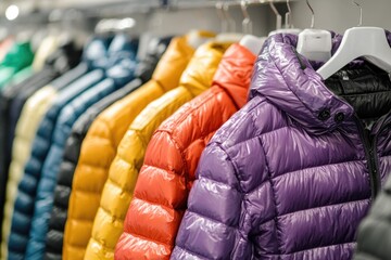 Poster - Jackets hanging on a rack, various styles and colors available