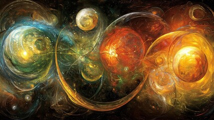 Poster - Luminous Fractals Representing the Confluence of Colors and Light Dynamics