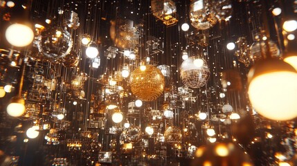 Poster - Luminous Spheres Depicting Scientific Evolution in Abstract Space Design