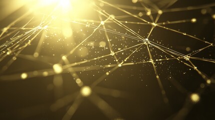 Poster - Mesmerizing Light Formations with Sparkling Particles in Golden Hue