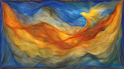 Poster - Mesmerizing Fluid Patterns in Vibrant Colors Representing Motion and Harmony