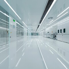 Poster - A clean and modern pharmaceutical laboratory.