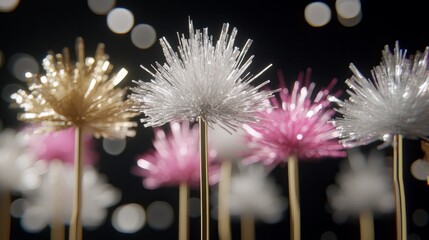 Poster - Surreal Kinetic Art Installation with Colorful Shimmering Light Effects