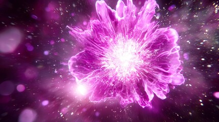 Poster - Vibrant Pulsing Data Connections within Abstract Energy Explosion