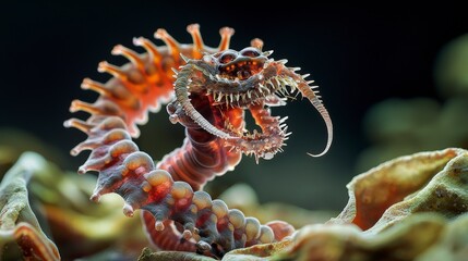 Poster - Exploration of hookworms close-up anatomy underwater environment microbiology scientific perspective uncovering nature