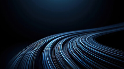 Aufkleber - Dynamic blue light trails create energetic and abstract background, perfect for modern designs. wavy lines evoke sense of motion and fluidity