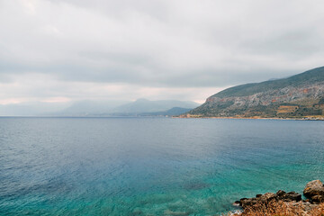 Wall Mural - view from the sea in Greece