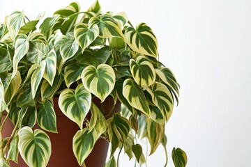 Poster - A beautiful potted plant with green and white leaves