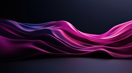 Poster - Dynamic liquid waves with realistic depth and motion in vibrant pink and purple hues create captivating visual experience. smooth curves evoke sense of fluidity and elegance
