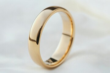 Poster - A golden wedding ring on a plain white background