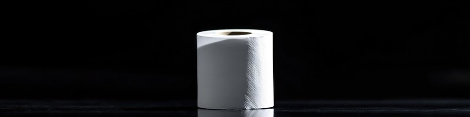 Poster - A single roll of toilet paper sitting on a table, ready for use