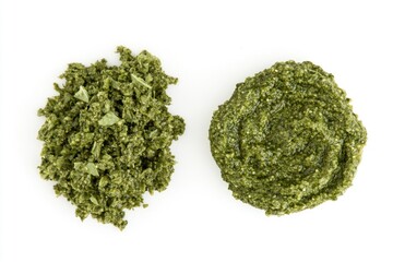 Aufkleber - Two bowls of pesto, one next to the other, perfect for serving with pasta or as part of an Italian-inspired meal