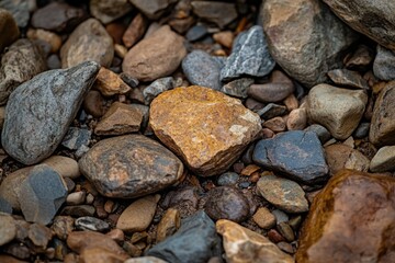 Aufkleber - A collection of rocks and gravel on the ground, suitable for various uses such as landscaping or decorative arrangements
