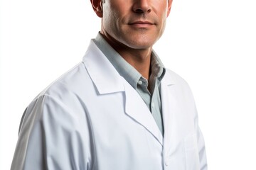 Poster - a man in a lab coat posing for a photo