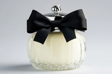 Poster - Glass jar with a black ribbon tied around the neck, perfect for decorative or gift-giving purposes