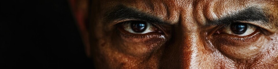 Poster - Portrait of a person with striking blue eyes
