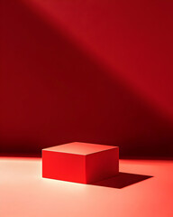 Aufkleber - Red Cube Minimalist Product Display